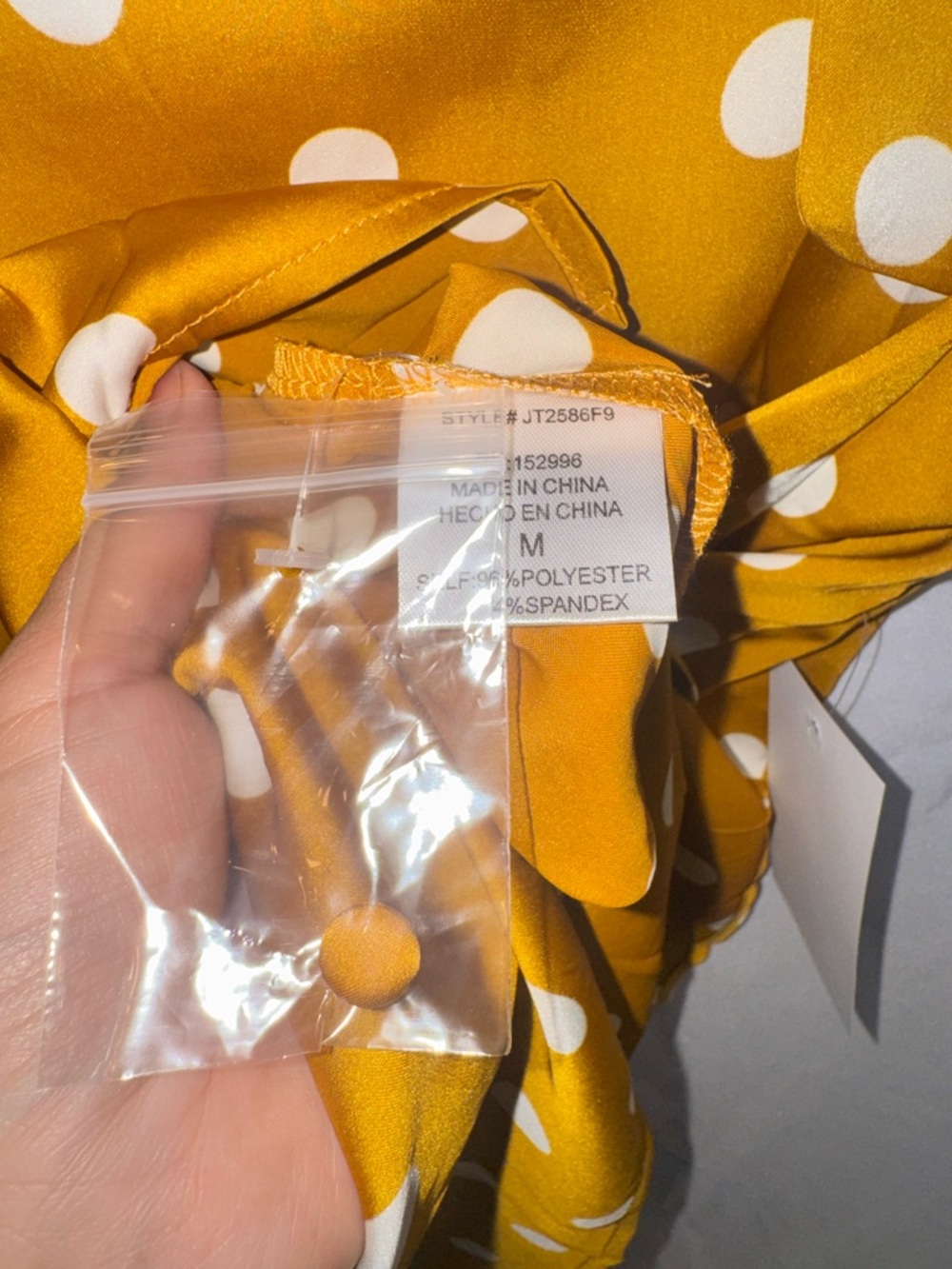 Tulip B Mustard Polka Dot Tie-Neck Blouse - Picture 6 of 6